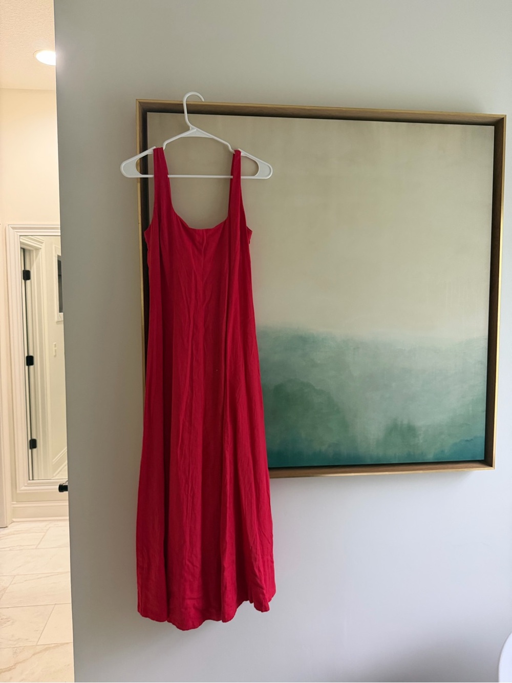 GAP Sleeveless Red linen Maxi Dress
